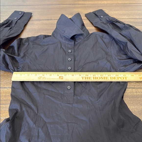 Madewell Seamed Long-Sleeve Mini Shirtdress in Poplin Size 00 - Picture 7 of 12